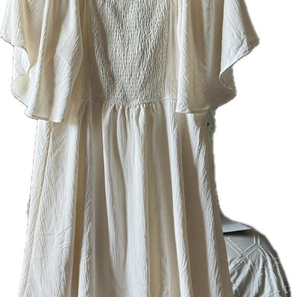 Tie knot v- neck a-line cocktail dress off white size xl - Picture 4 of 7